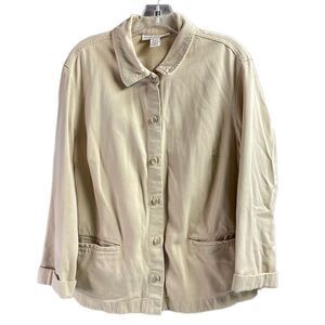 JONES NEW YORK SPORT Ladies Tencel Cotton Denim Tan Button Up Jacket Size 1X